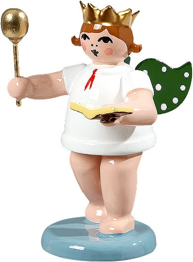 Ellmann Weihnachtsengel mit Löffel und Kochbuch, mit Krone