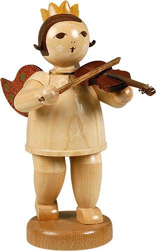 Ellmann grosser Engel mit Geige -22cm- mit-Krone