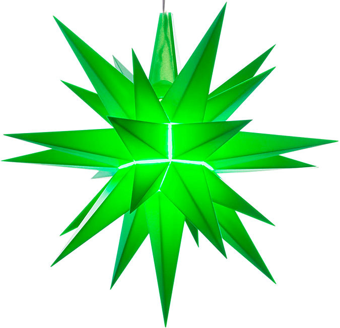 Kleiner Herrnhuter Stern A1e grün, LED
