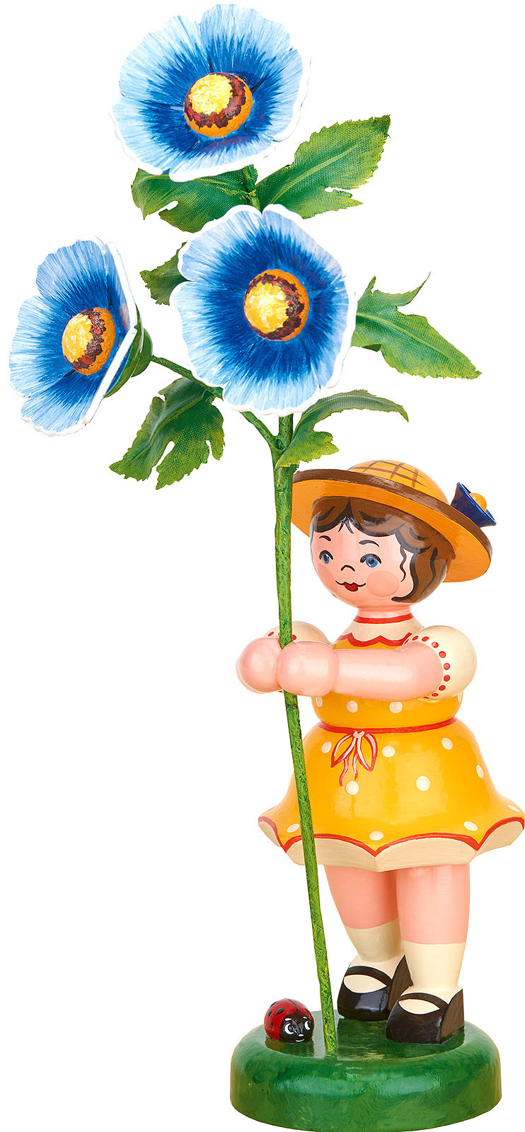 Hubrig Volkskunst Blumenkinder - Mädchen - Malve - blau