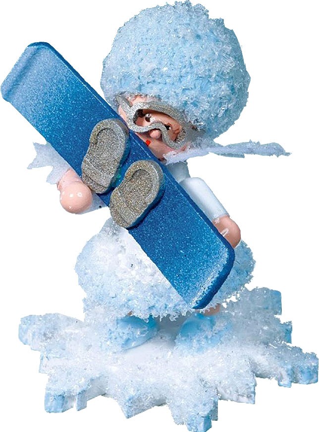 Drechslerei Kuhnert Schneeflöckchen mit Snowboard