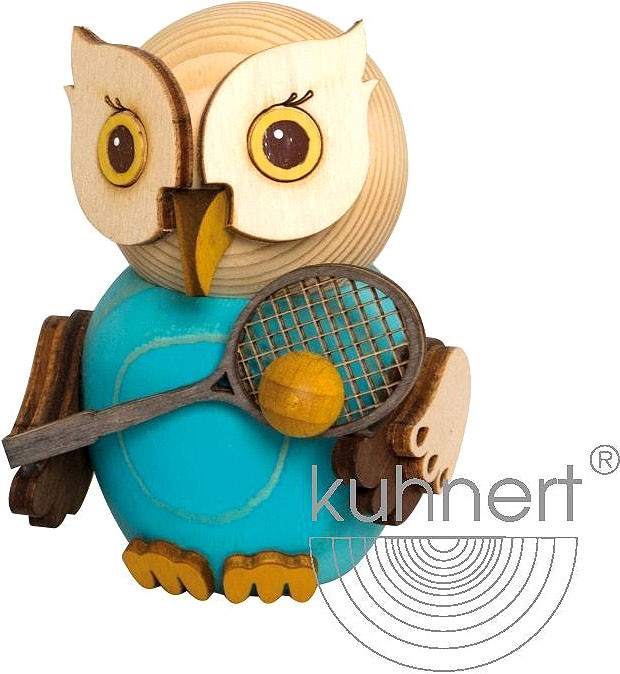Drechslerei Kuhnert Mini-Eule mit Tennisschläger
