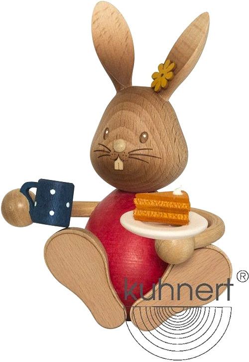 Drechslerei Kuhnert Stupsi Hase mit Kuchen
