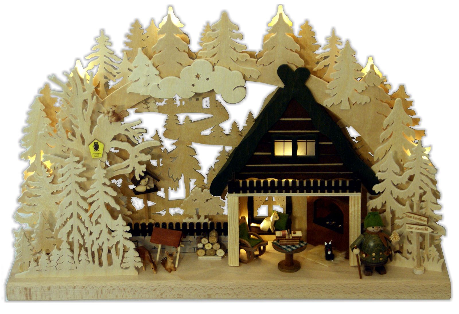 RATAGS Holzdesign 3D-Schwibbogen Zum Forsthaus, klein