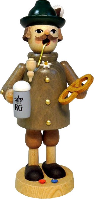 Richard Glässer Räuchermann Bayer mit Bierkrug und Brezel