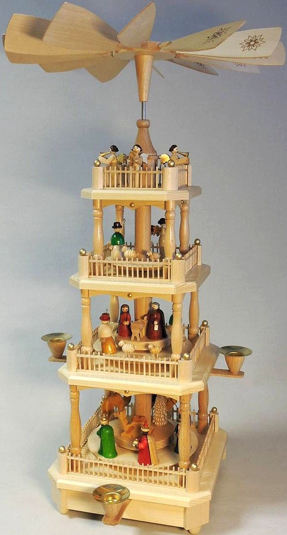 Richard Glässer Pyramide Christi Geburt, 3-stöckig - bunt