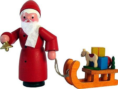 Romy Thiel Nikolaus mit Schlitten, bunt