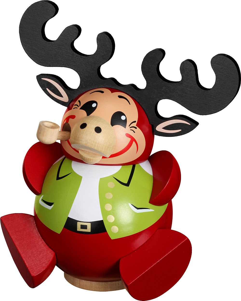 Seiffener Volkskunst eG Kugelräucherfigur, Die lustigen Tiere - Elchy