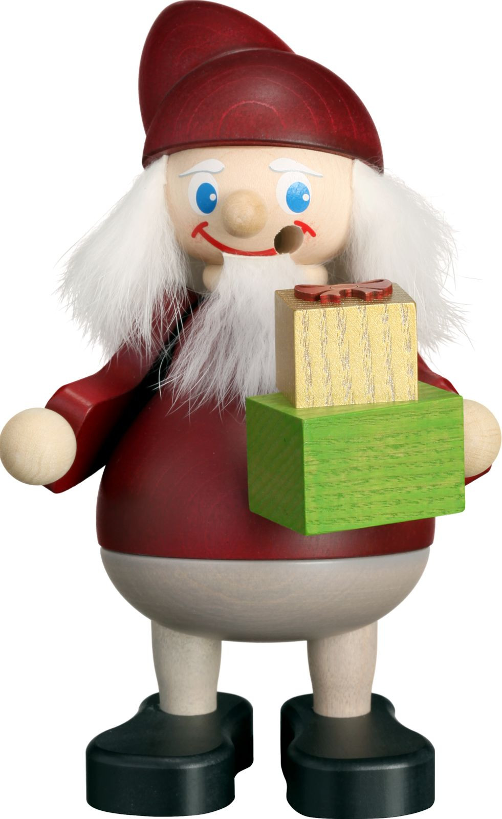 Seiffener Volkskunst eG Räuchermann Heinzelmännchen - Weihnachtsheinzel mit Geschenk