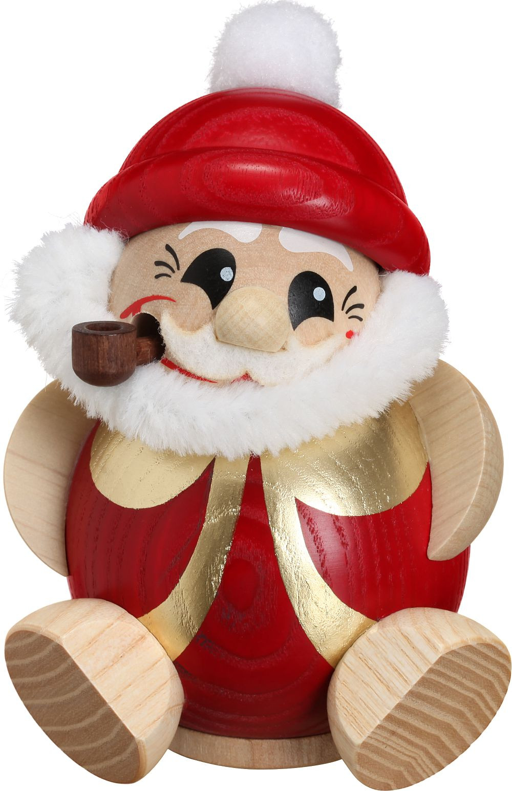 Seiffener Volkskunst eG Kugelräucherfiguren, Nikolaus in rot - gold