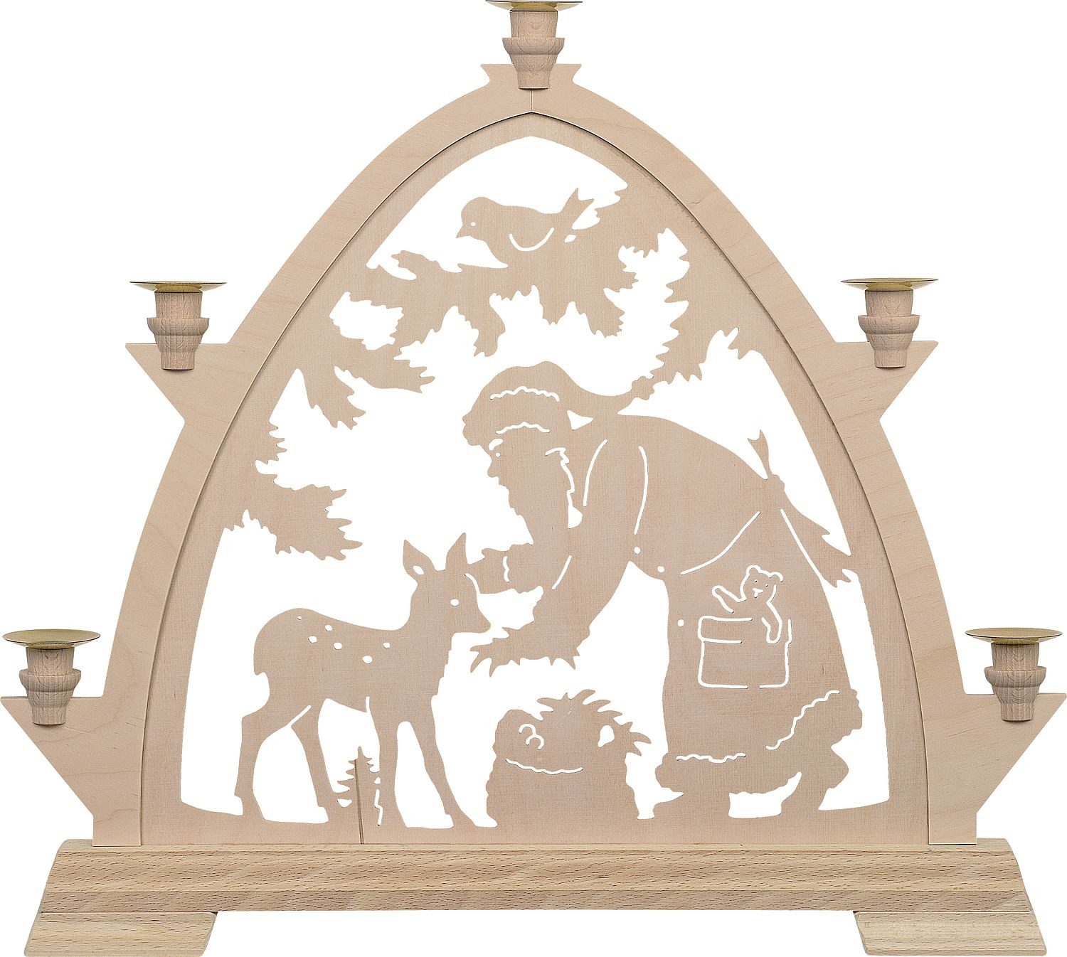 Taulin Kleine gotische Bögen für Wachskerzen Weihnachtsmann mit Reh