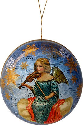 Weihnachtskugel Engel - Engel mit Geige, 8 cm