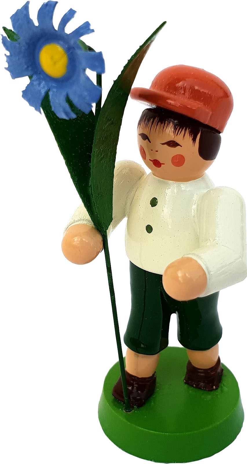 Seiffener Handwerksschau Blumenjunge, hellbraune Mütze