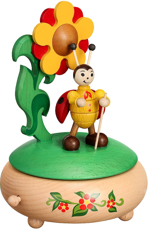 Zeidler Spieldose mit Marienkäfer und Blume