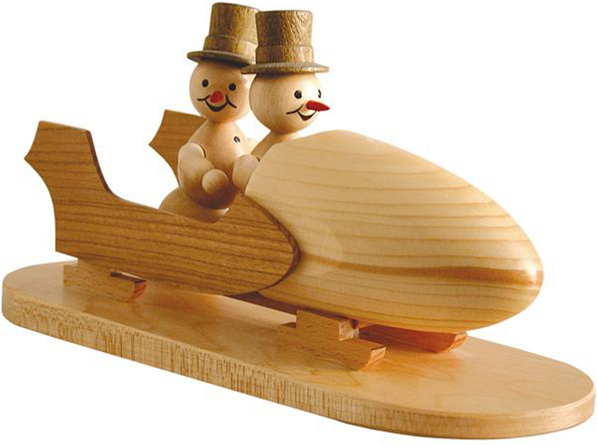 Drechslerei Volkmar Wagner Schneemann - Zweierbob mit Zylinder