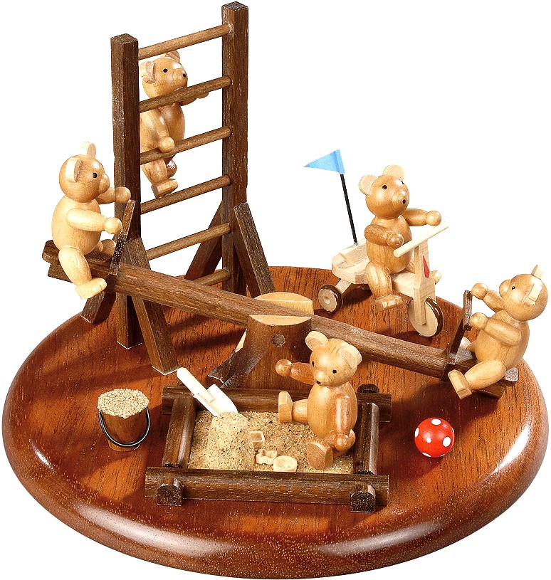 Kleinkunst Müller Motivplattform für elektr. Spieldosen - Bärenspielplatz