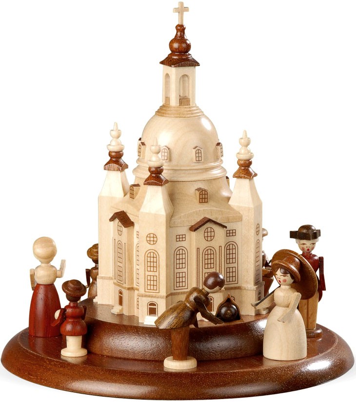 Kleinkunst Müller Motivplattform für elektr. Spieldosen - Dresdner Frauenkirche - Historische Figuren