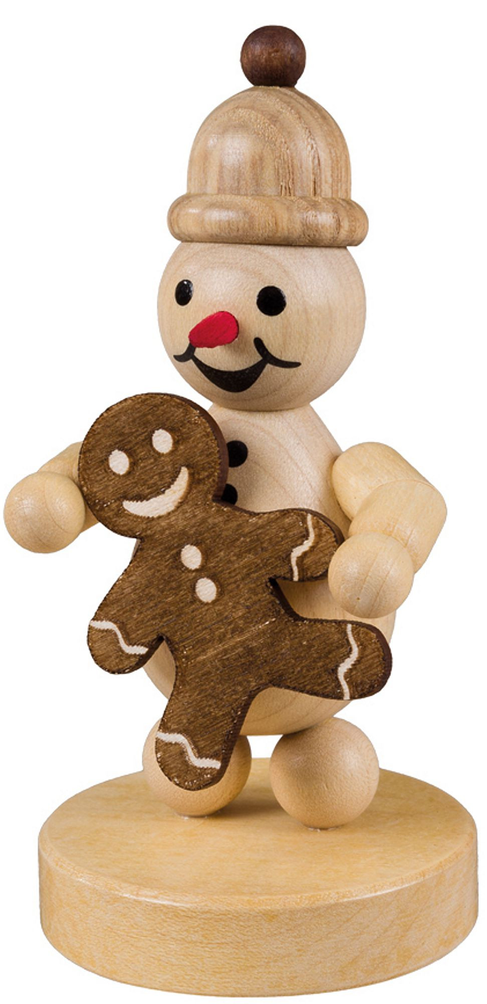 Drechslerei Volkmar Wagner Schneemann Junior mit Lebkuchenmann