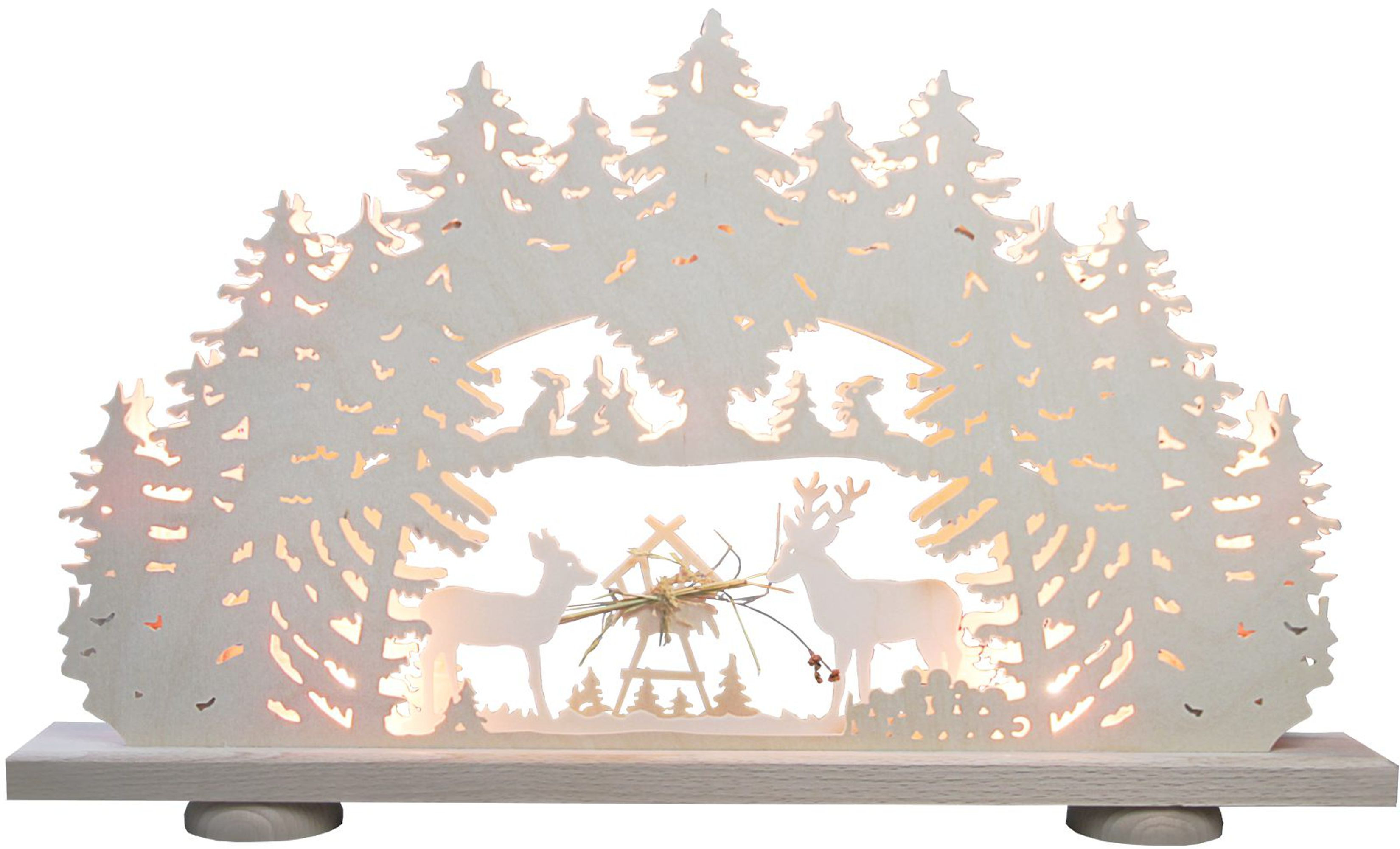 LED Lichterbogen 10 flg. Futtergrippe mit Naturheu