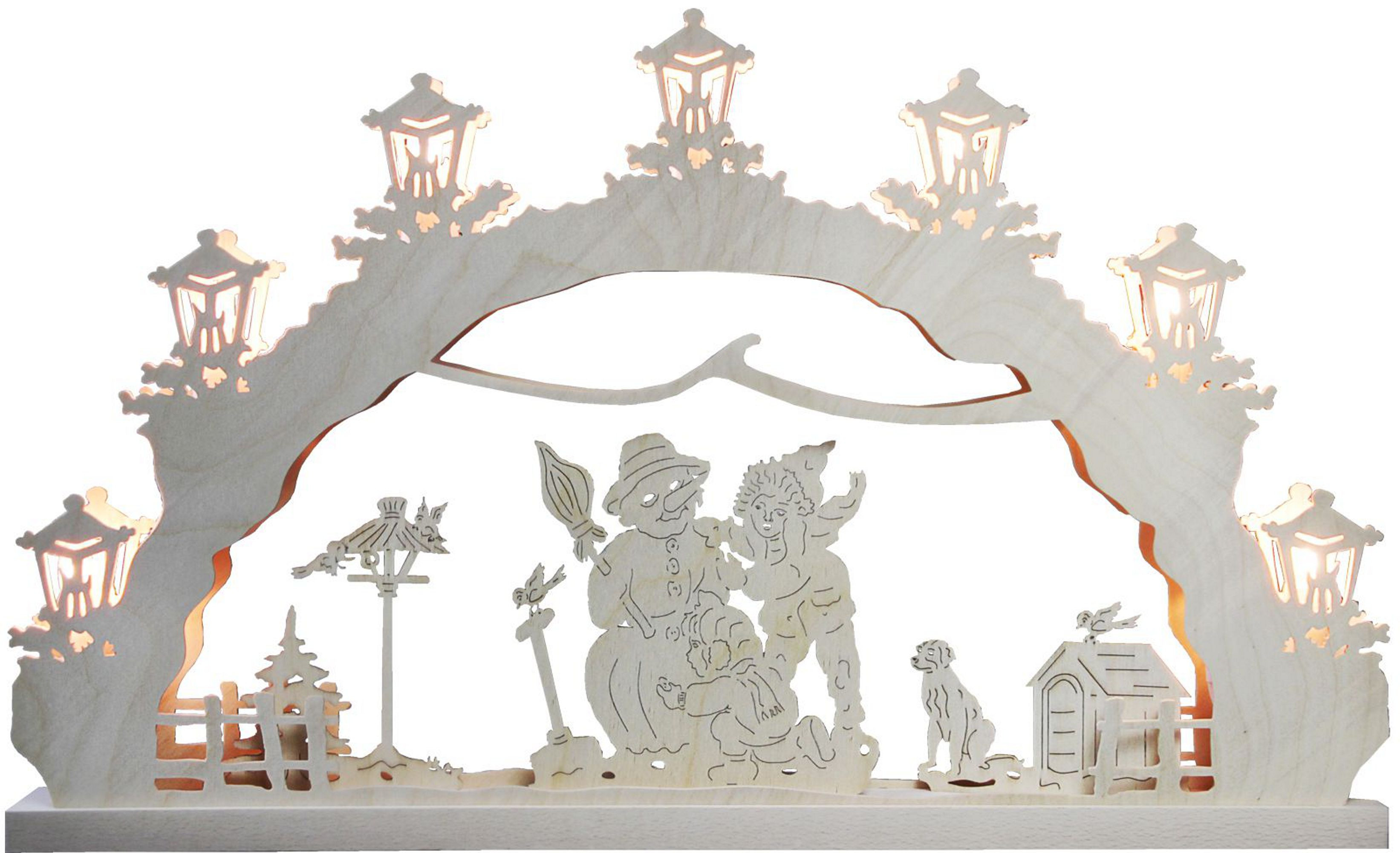 LED Lichterbogen Kinder bauen Schneemann, 7 flg.