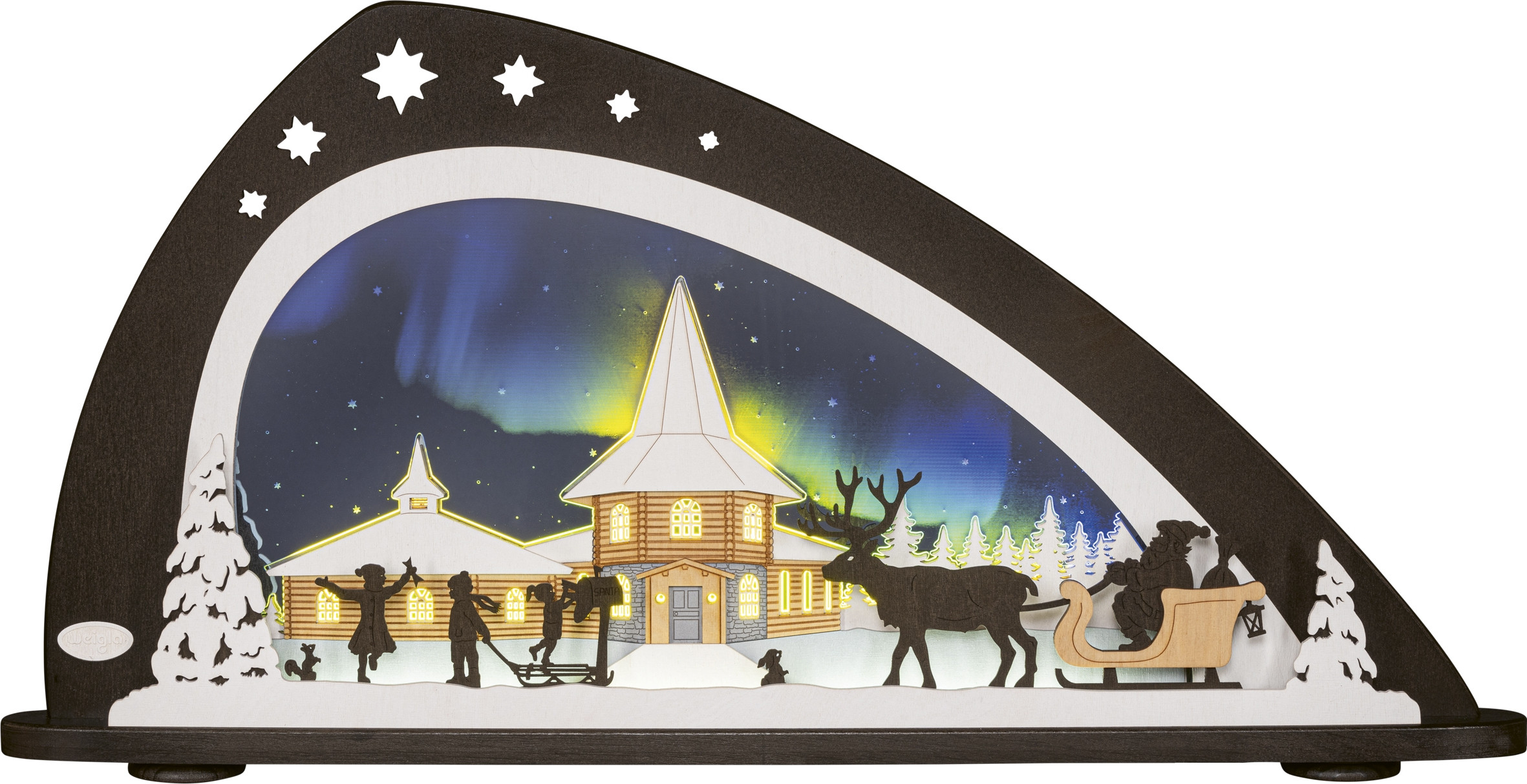 WEIGLA LED-Schwibbogen Weihnachten unterm Polarlicht