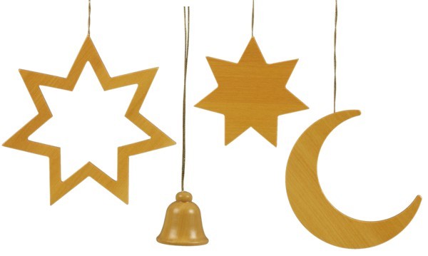 Ellmann Weihnachtlicher Baumschmuck 4-teilig natur