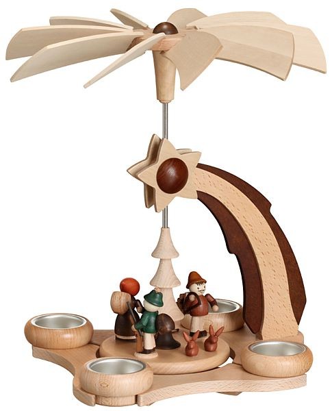 Zeidler Pyramide Sternschnuppe mit Waldfiguren für 4 Teelichter