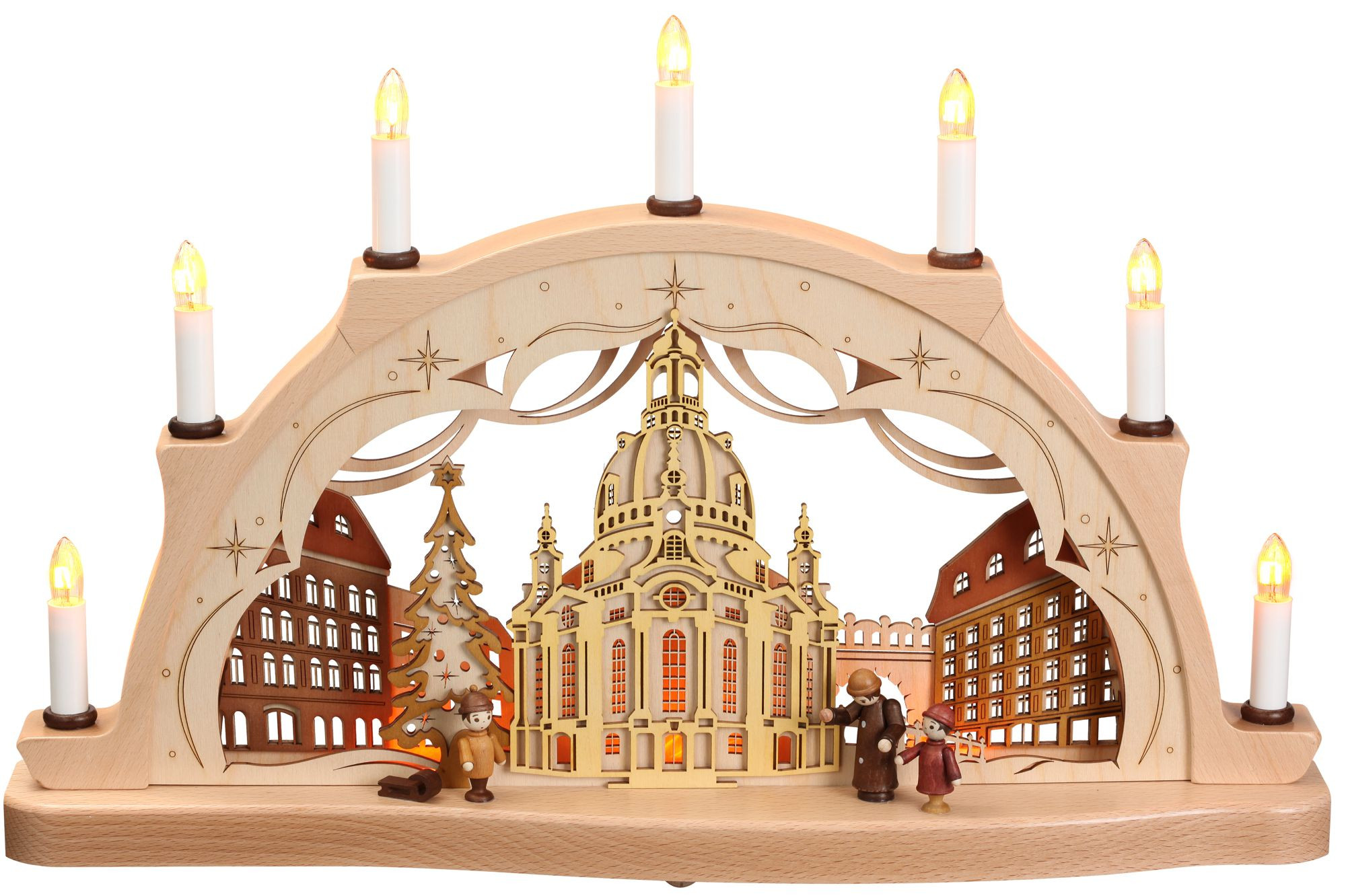 Zeidler Schwibbogen Dresder Frauenkirche mit Figuren