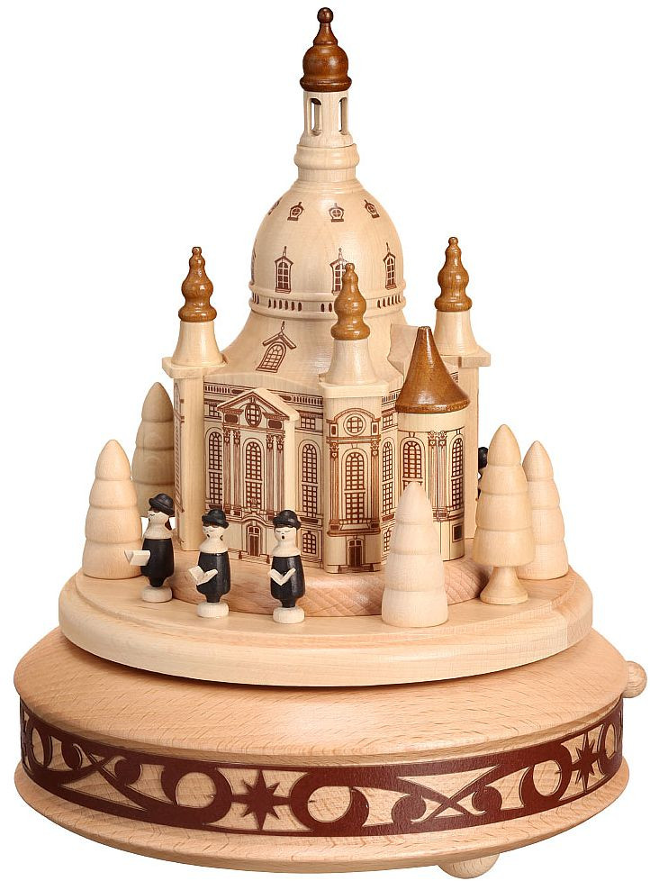 Zeidler Spieldose Dresdner Frauenkirche mit Sängern natur