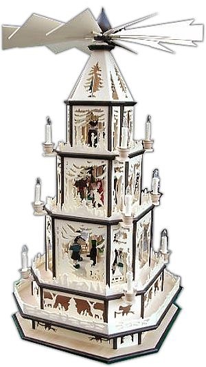 3-storeyed Christmas pyramid, doubly 3-storeyed Christmas pyramid, doubly