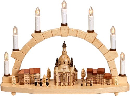 Zeidler Schwibbogen mit Frauenkirche und Häusern 7Kerzen Zeidler Schwibbogen mit Frauenkirche und Häusern 7Kerzen