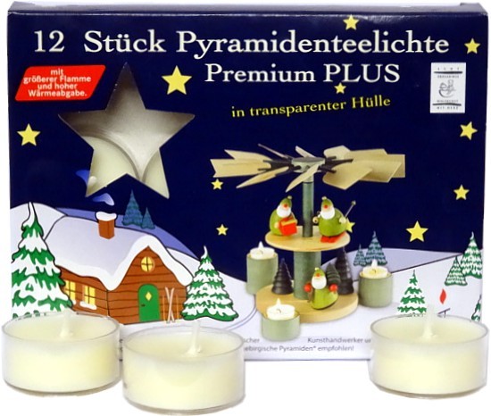 12 Pyramidenteelichter Premium Plus 12 Pyramidenteelichter Premium Plus