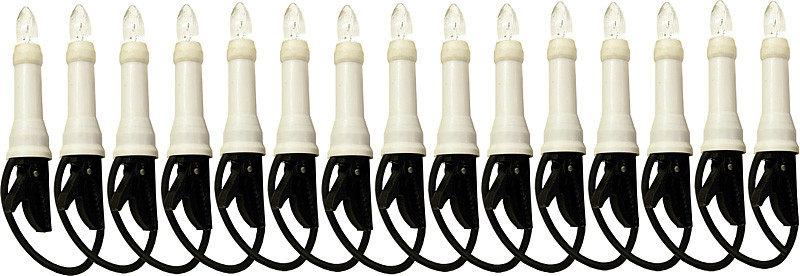 LED-Filament-Außenlichterkette für 1,50m Außenschwibbogen - 15 elektr. Kerzen mit Trafo