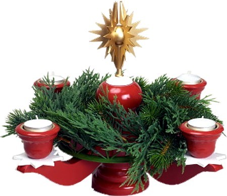 Zeidler Adventsleuchter groß - rot- mit Stern