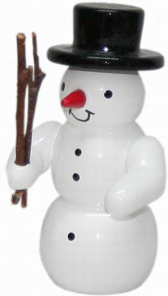 Erzgebirgische Holzkunst Gahlenz Schneemann - Rute