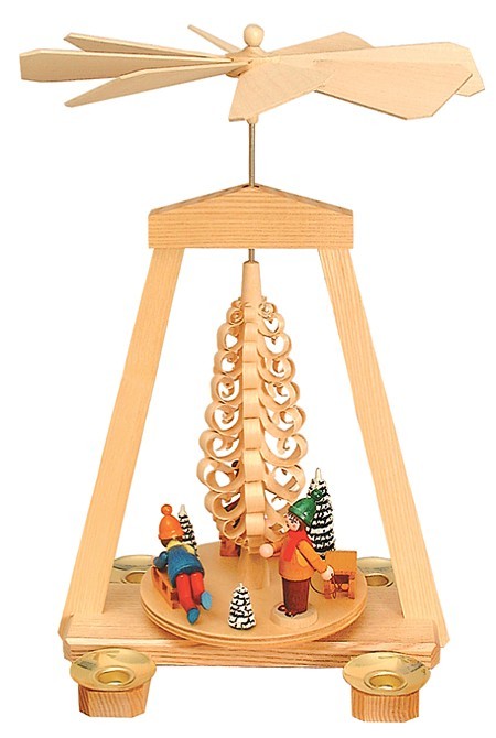 Seiffener Handwerksschau Weihnachtspyramide, Schlittenfahrer Seiffener Handwerksschau Weihnachtspyramide, Schlittenfahrer