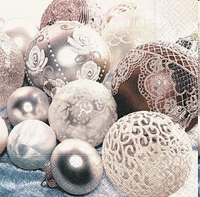 Weihnachtliche Tischservietten White balls