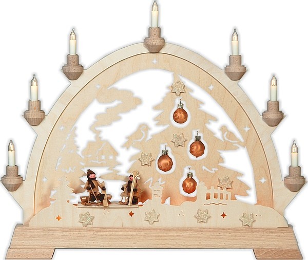 Taulin Schwibbogen Skifahrer - Tannenbaum mit Baumkugeln