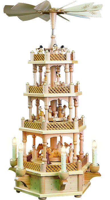 3-storeyed Christmas pyramid, Nativity 3-storeyed Christmas pyramid, Nativity