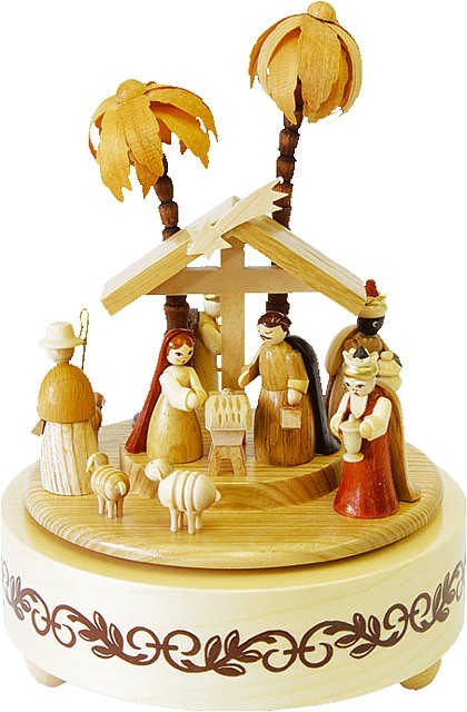 Richard Glässer Spieldose Christi Geburt natur