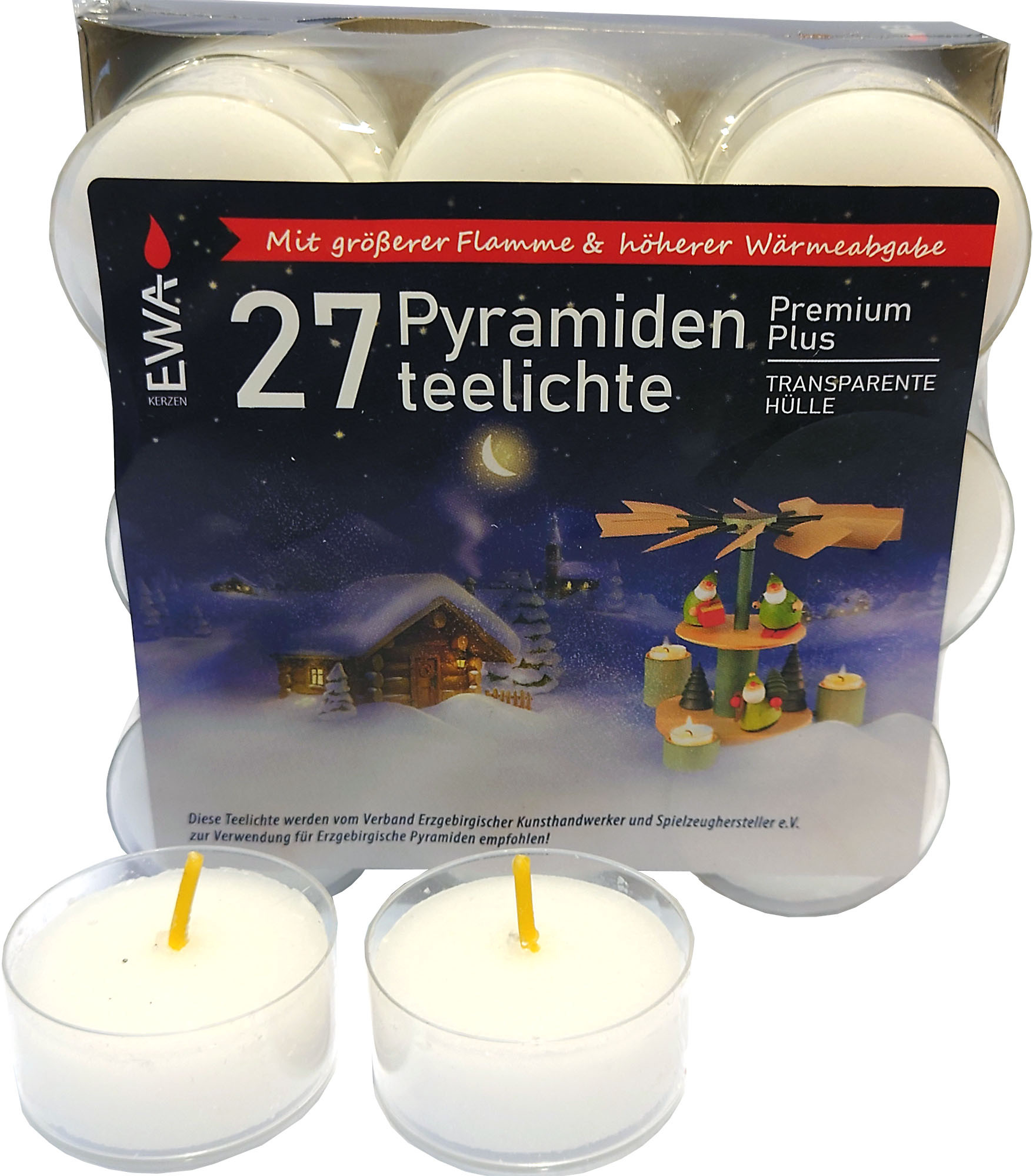 27 Pyramidenteelichter Premium Plus