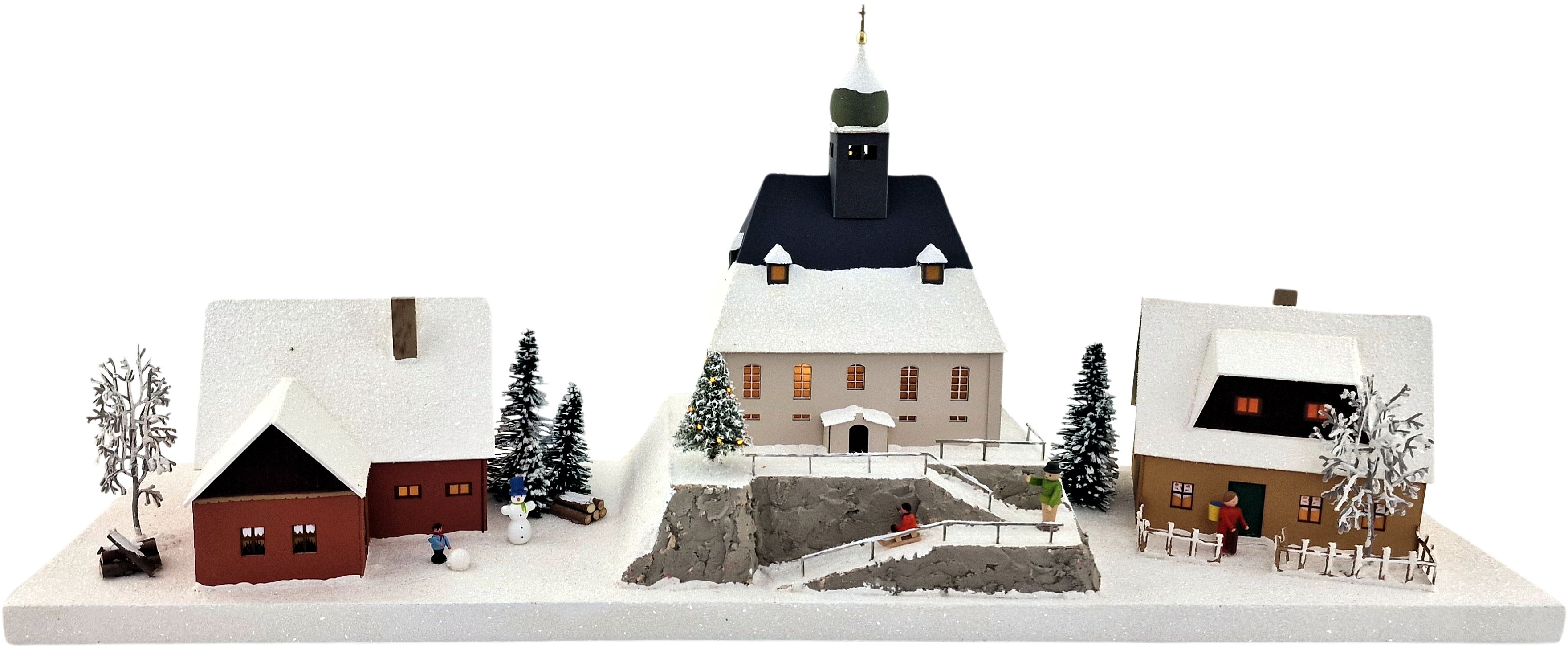 Birgit Uhlig Lichterdorf mit Kirche Oberneuschönberg 