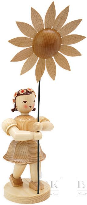 Blank Blumenkind mit Sonnenblume, natur - 35 cm