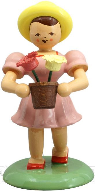 Blank Blumenmädchen mit Blumentopf, farbig