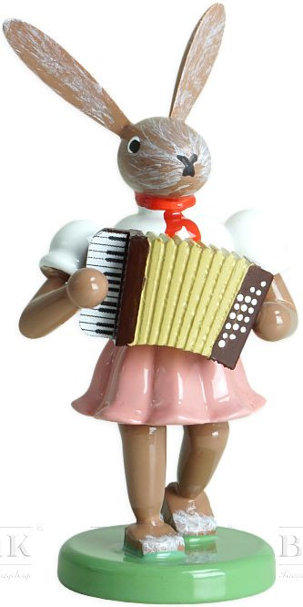 Blank Osterhase mit Akkordeon, farbig