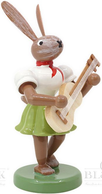 Blank Osterhase mit Gitarre, farbig