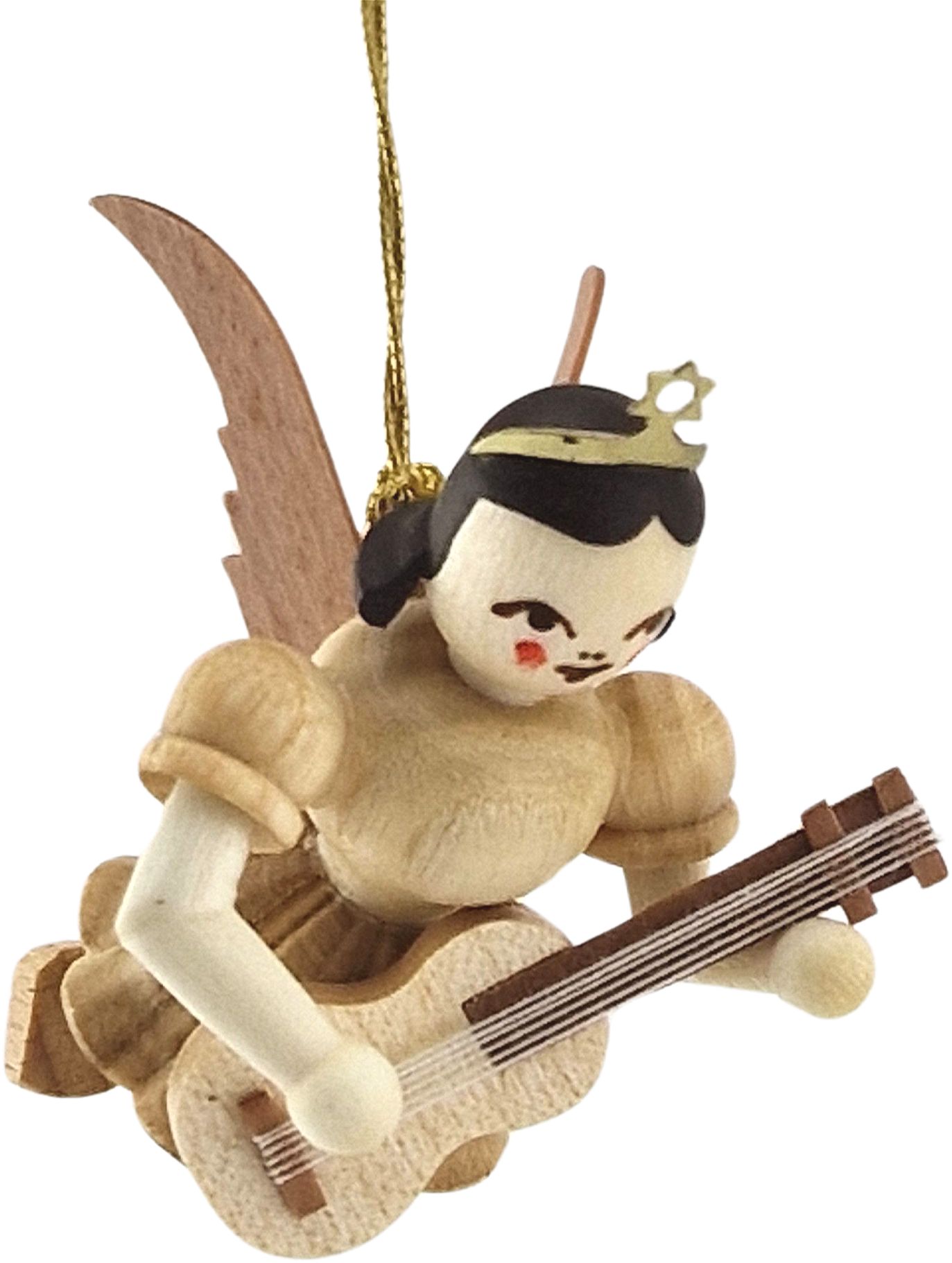 Blank Schwebeengel mit Gitarre, natur