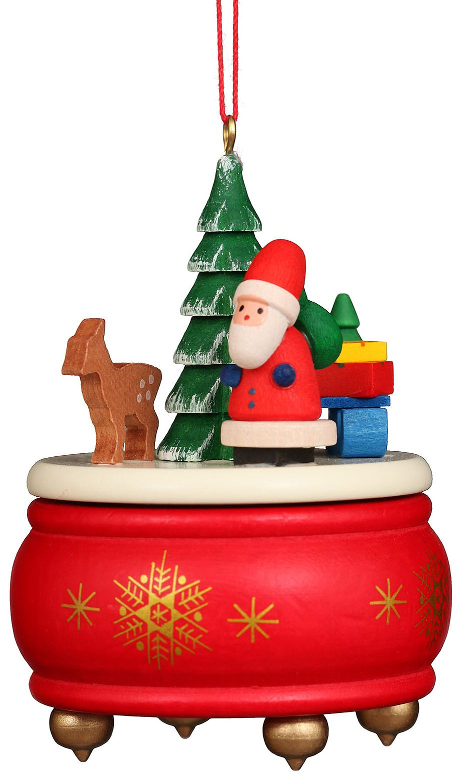 Christian Ulbricht Baumbehang Spieldose rot mit Weihnachtsmann