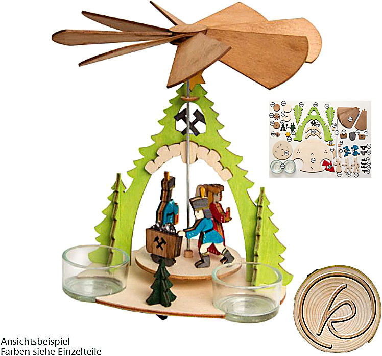 Kuhnert Drechslerei Hobaku - Kit Presepe In Legno Da Assemblare, Famiglia Sana, Giocattolo Didattico, Made In Germany
