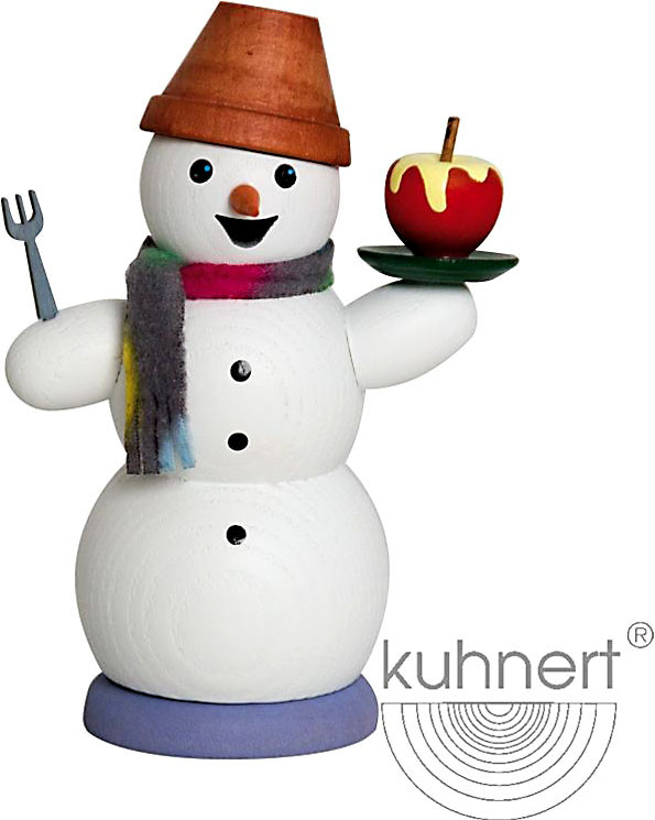 Drechslerei Kuhnert Räuchermann Schneemann mit Bratapfel